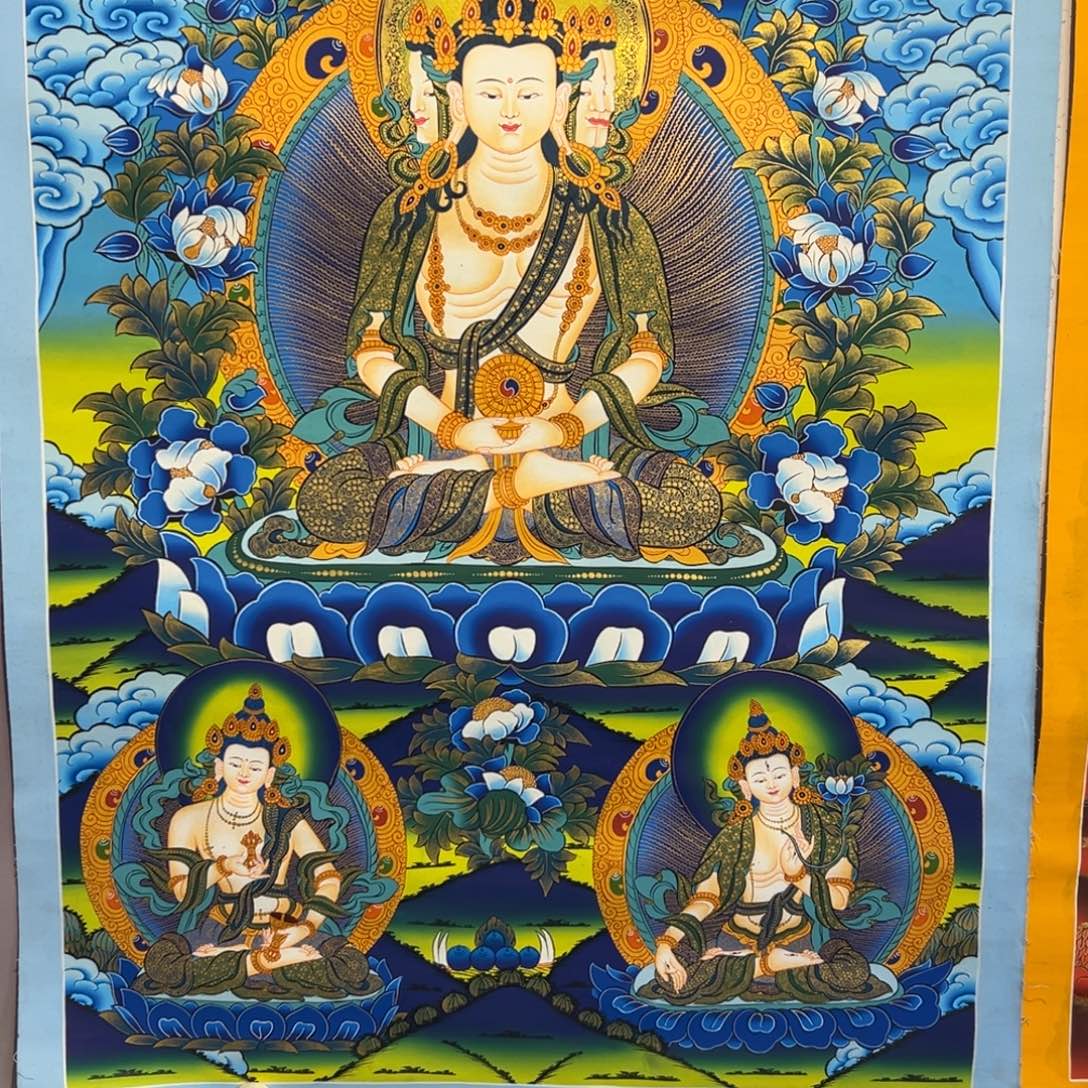 三***道装裱画纯手绘唐卡大日