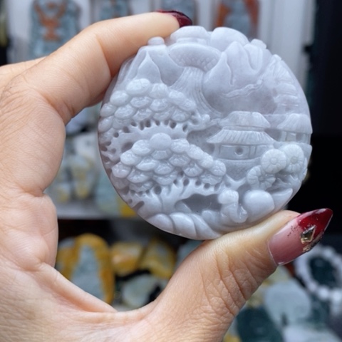 翡翠颈饰14K金镶嵌翡翠