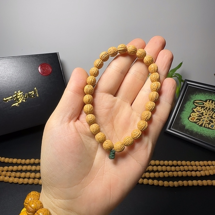 冷***.桃核手串野生桃核手持0.9