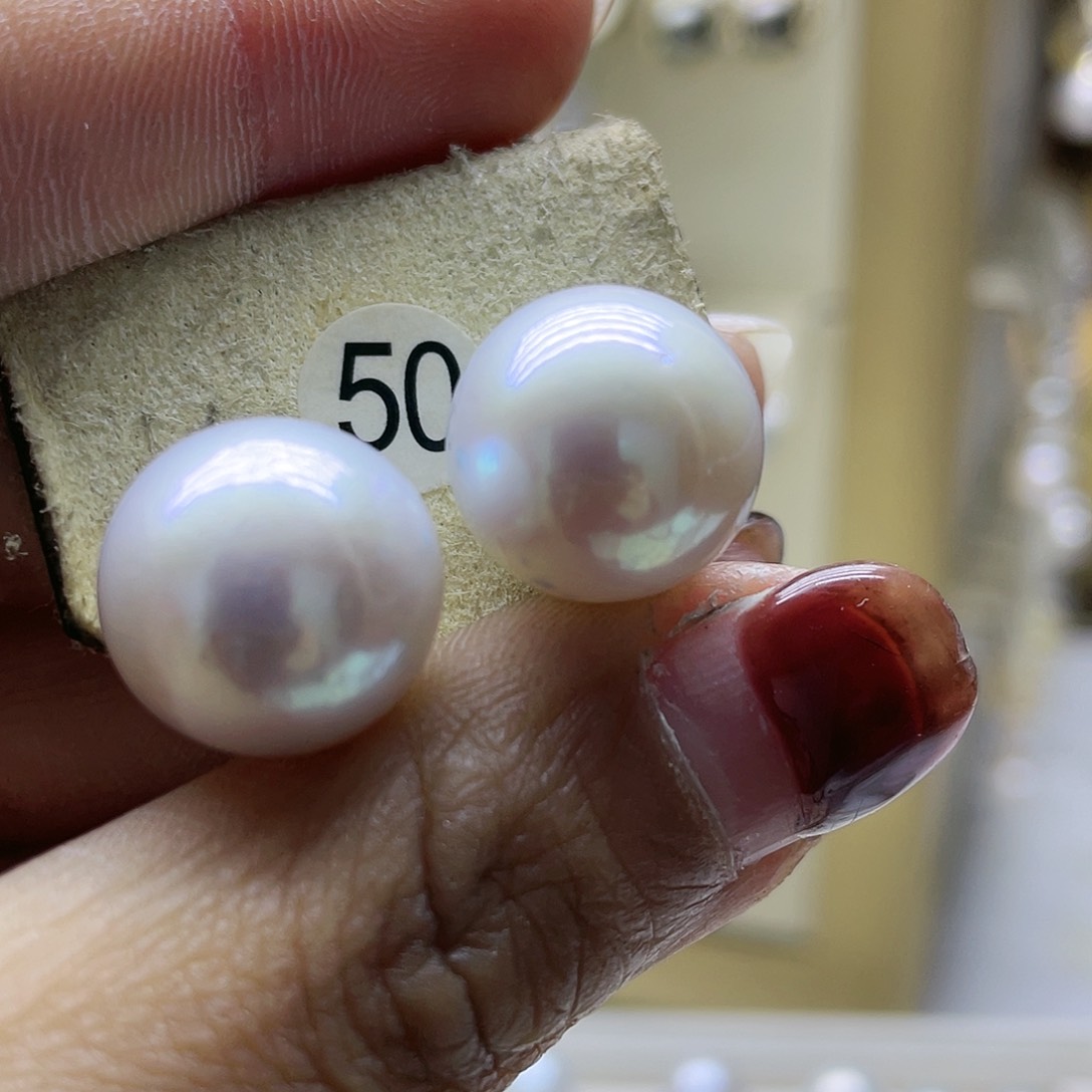 淡水珍珠耳饰银S925镶嵌