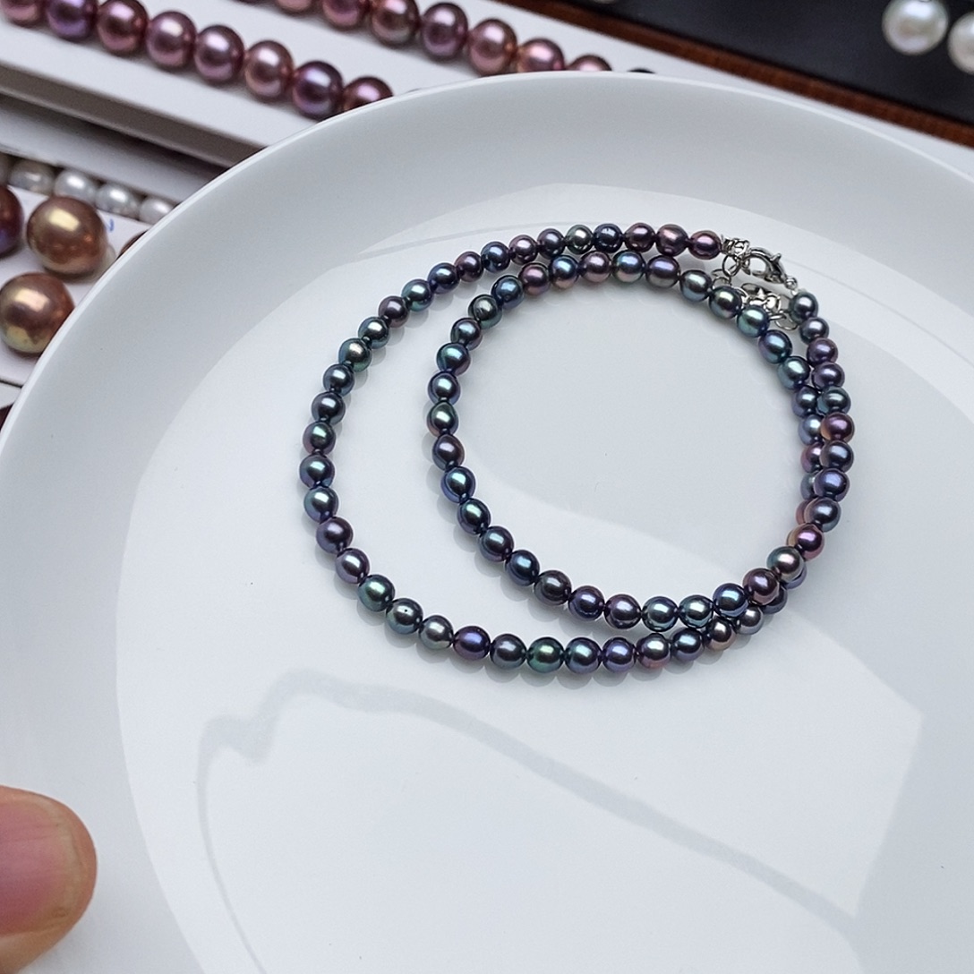 颈饰银S925镶嵌淡水珍珠