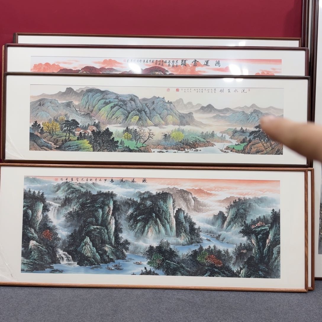 国画手绘作品带框210成60