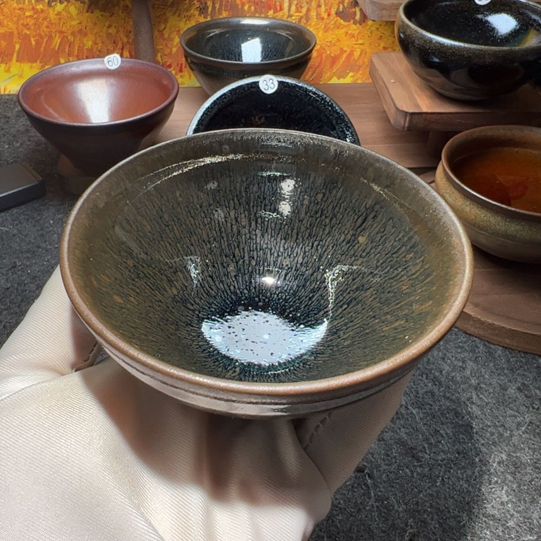 茶盏宣和龙窑束口兔毫