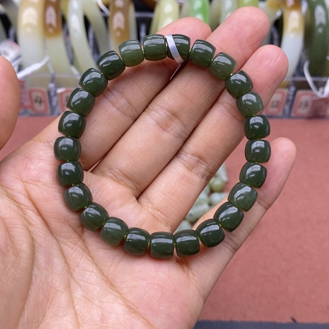 和田玉未镶嵌手串卡8