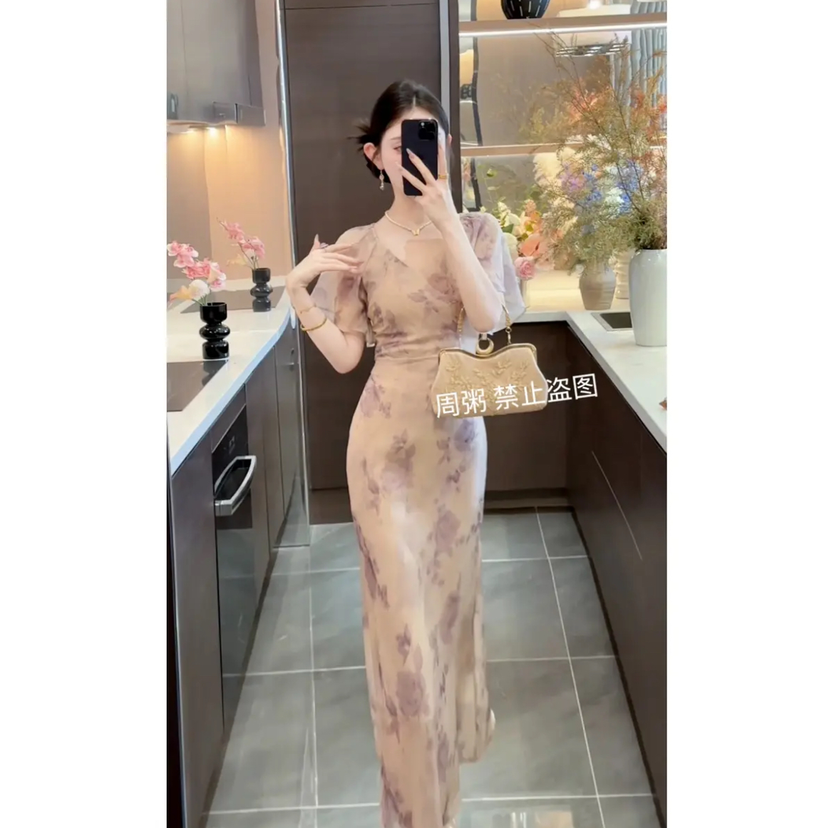周粥女装铭顺-【紫菀】夏款新中式连衣裙JJC5LYQ1503 JJX5LYQ3468
