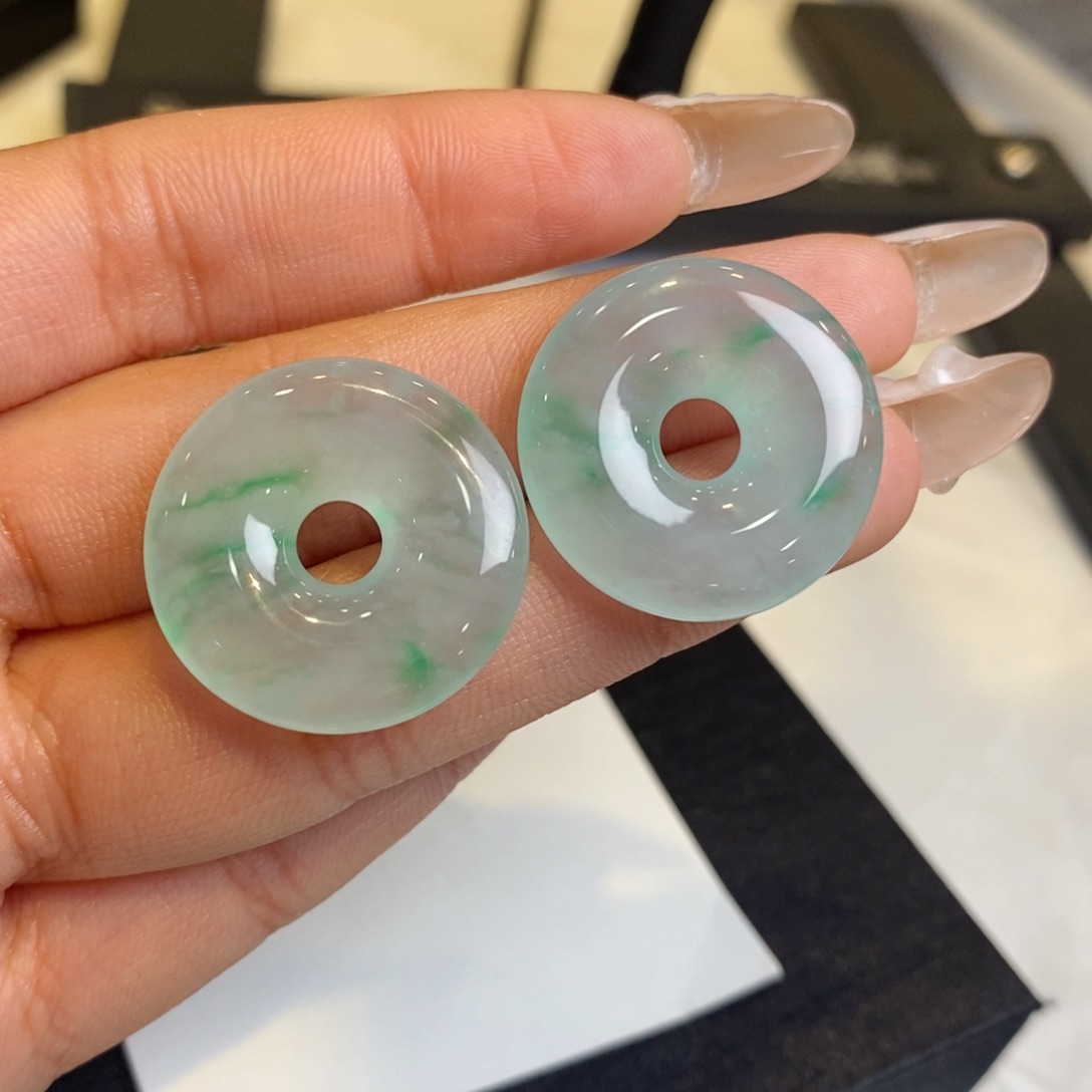 翡翠耳饰未镶嵌裸石甜甜圈