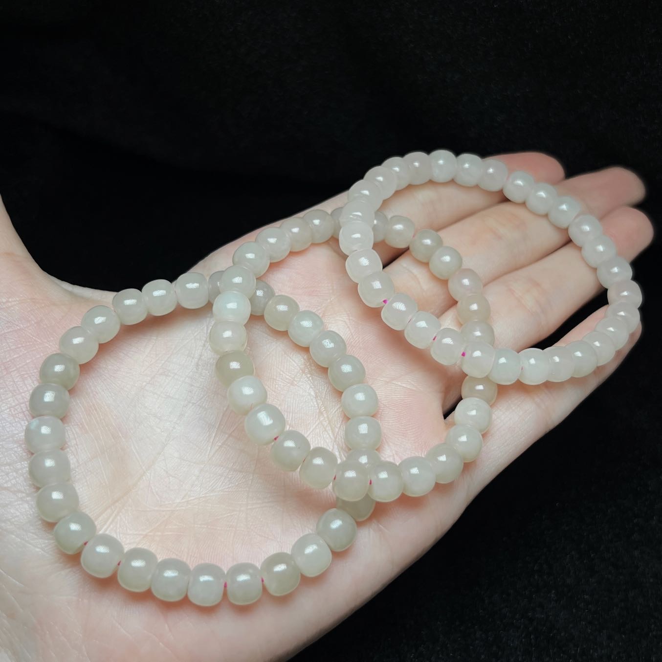 【云上好物】9 DS99422-和田玉老型单圈手串-6.5mm多样性发一件（JG）