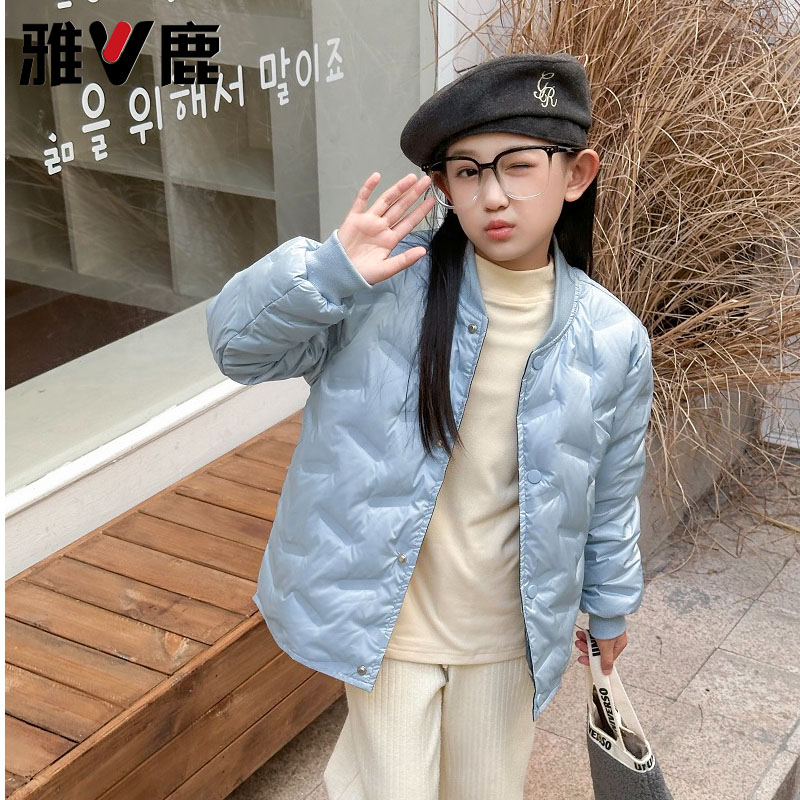 雅鹿秋冬羽绒服罗文内胆中大童男女童内外双穿校服神器轻薄
