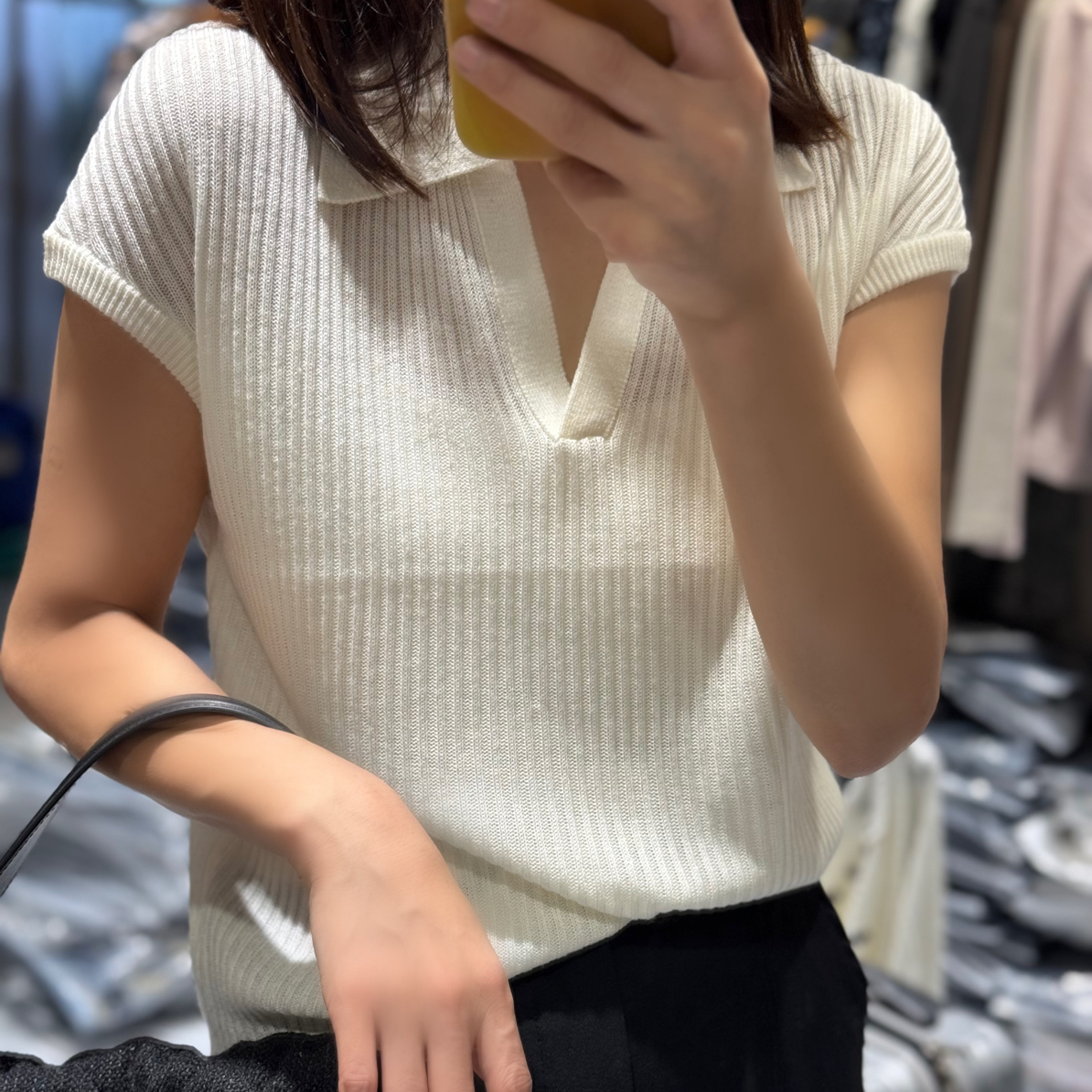 辣妹设计感短袖上衣女装秋款新款独特别致绝美针织T恤羊毛衫