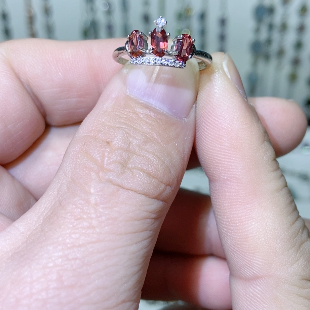 绿水晶戒指银S925镶嵌