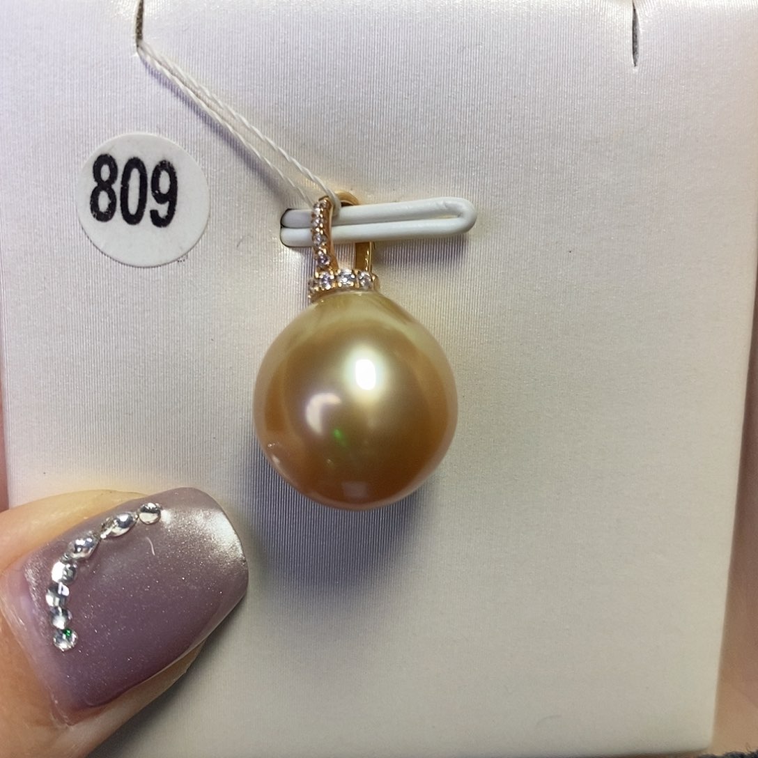 海水珍珠吊坠(不含链)18K金镶嵌
