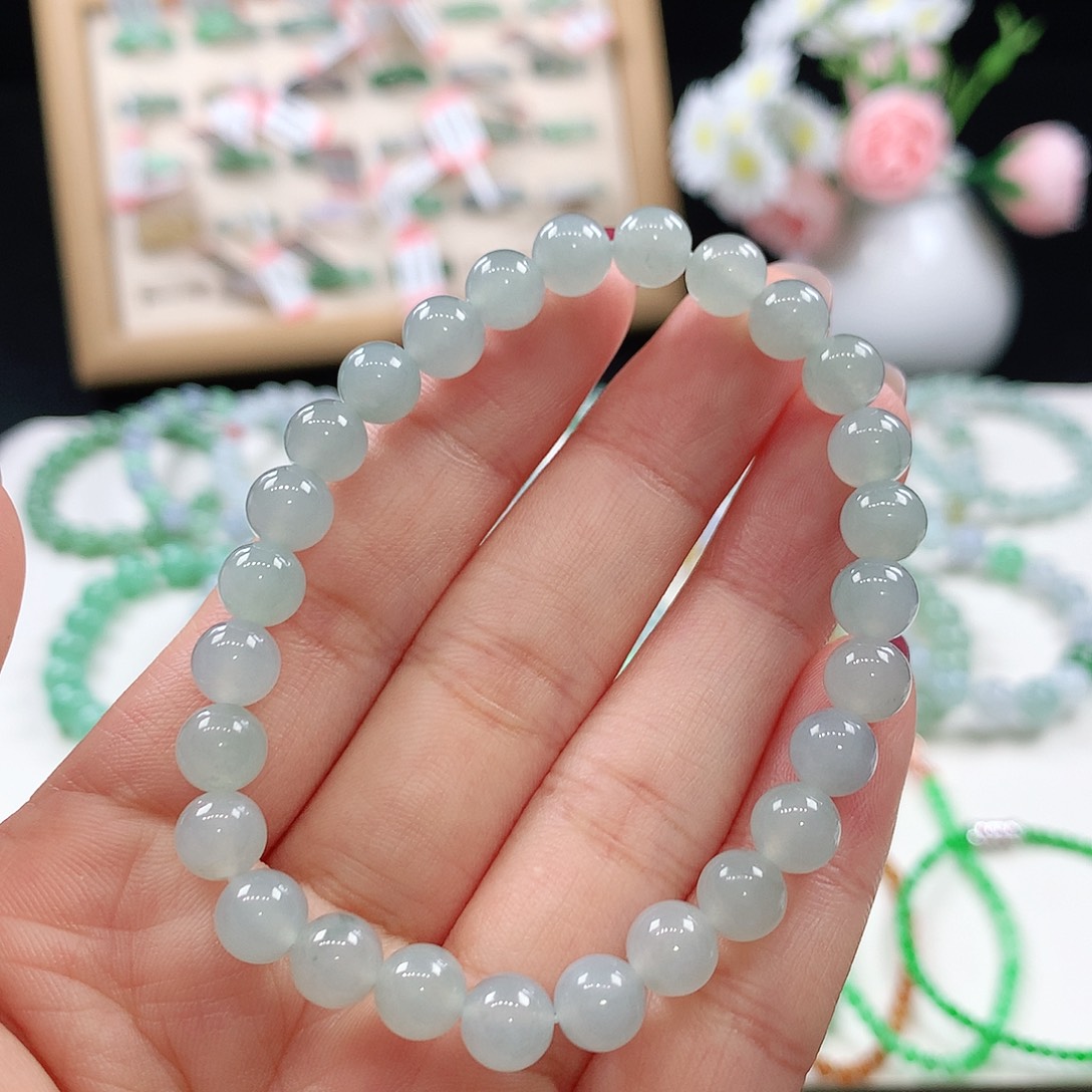 翡翠未镶嵌手链6.8mm