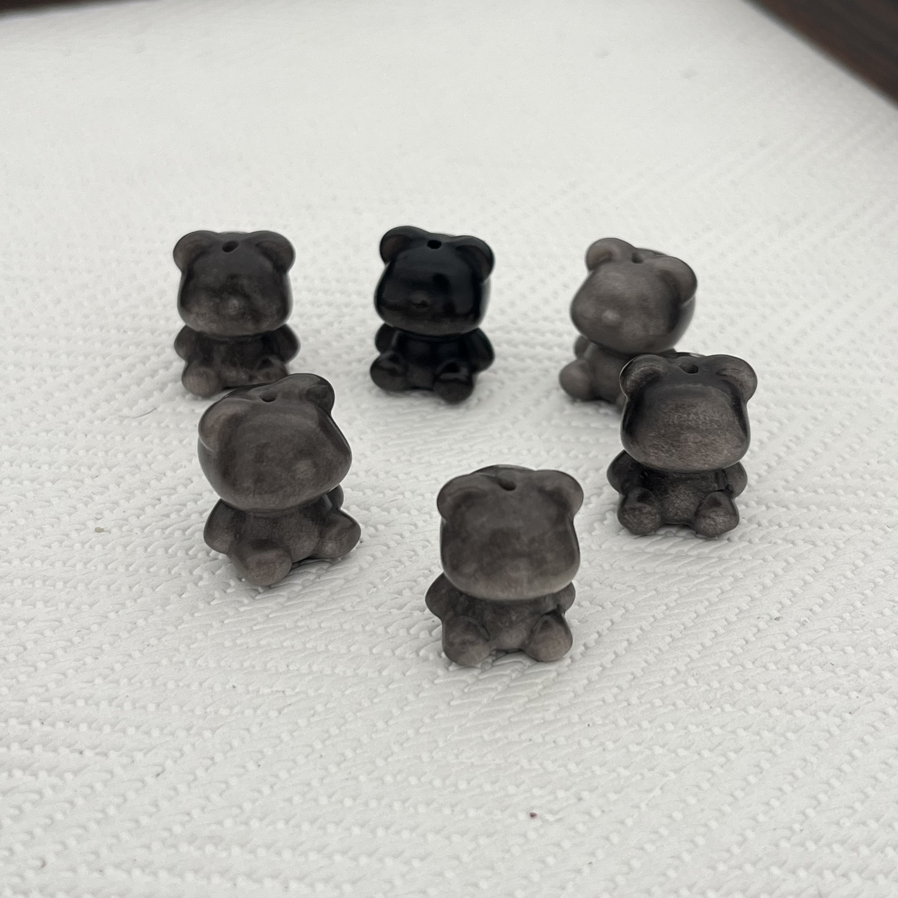 【梵东甄选】A119-天然银曜石小熊单株DIY-多样性发其一