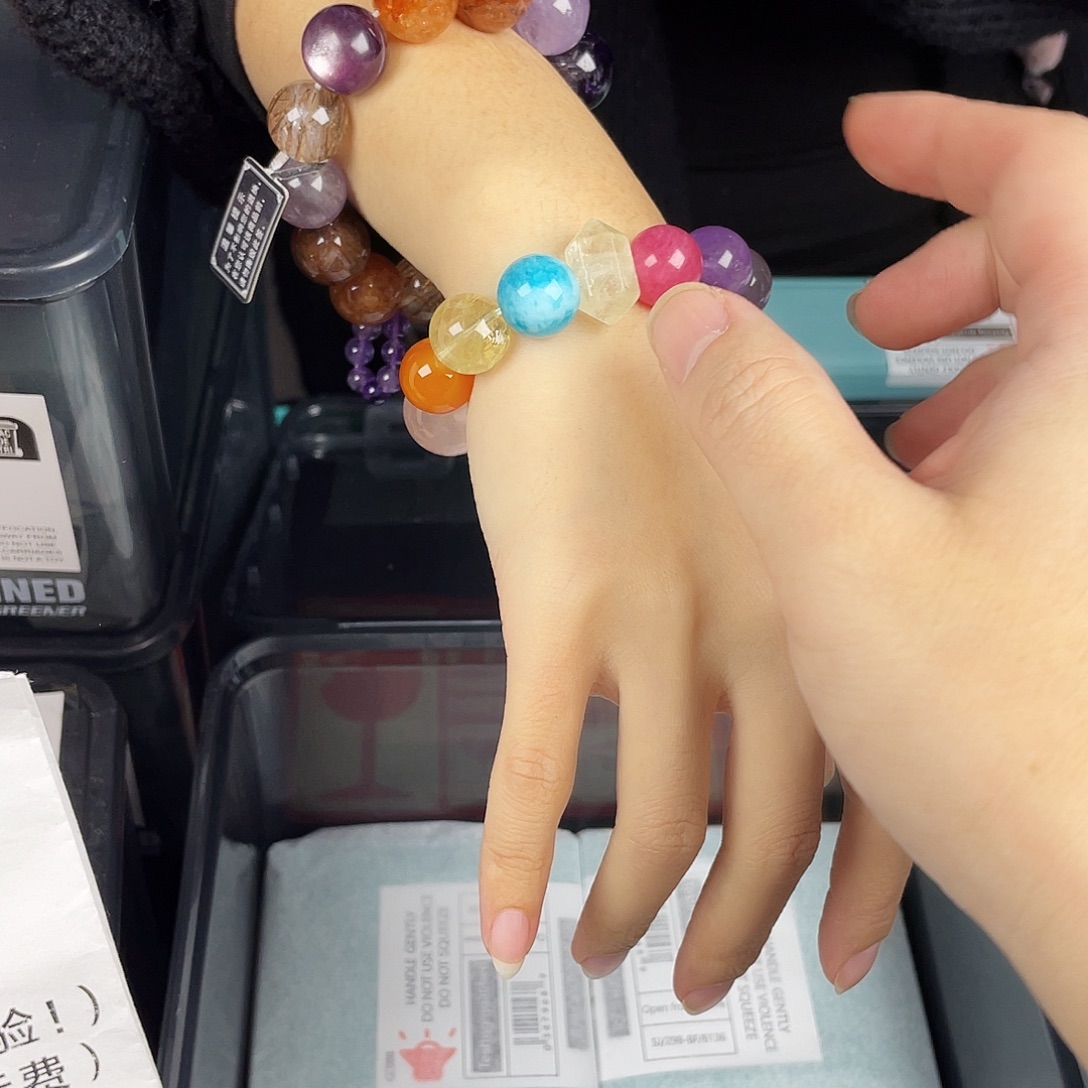 水晶手串银S925镀金镶嵌