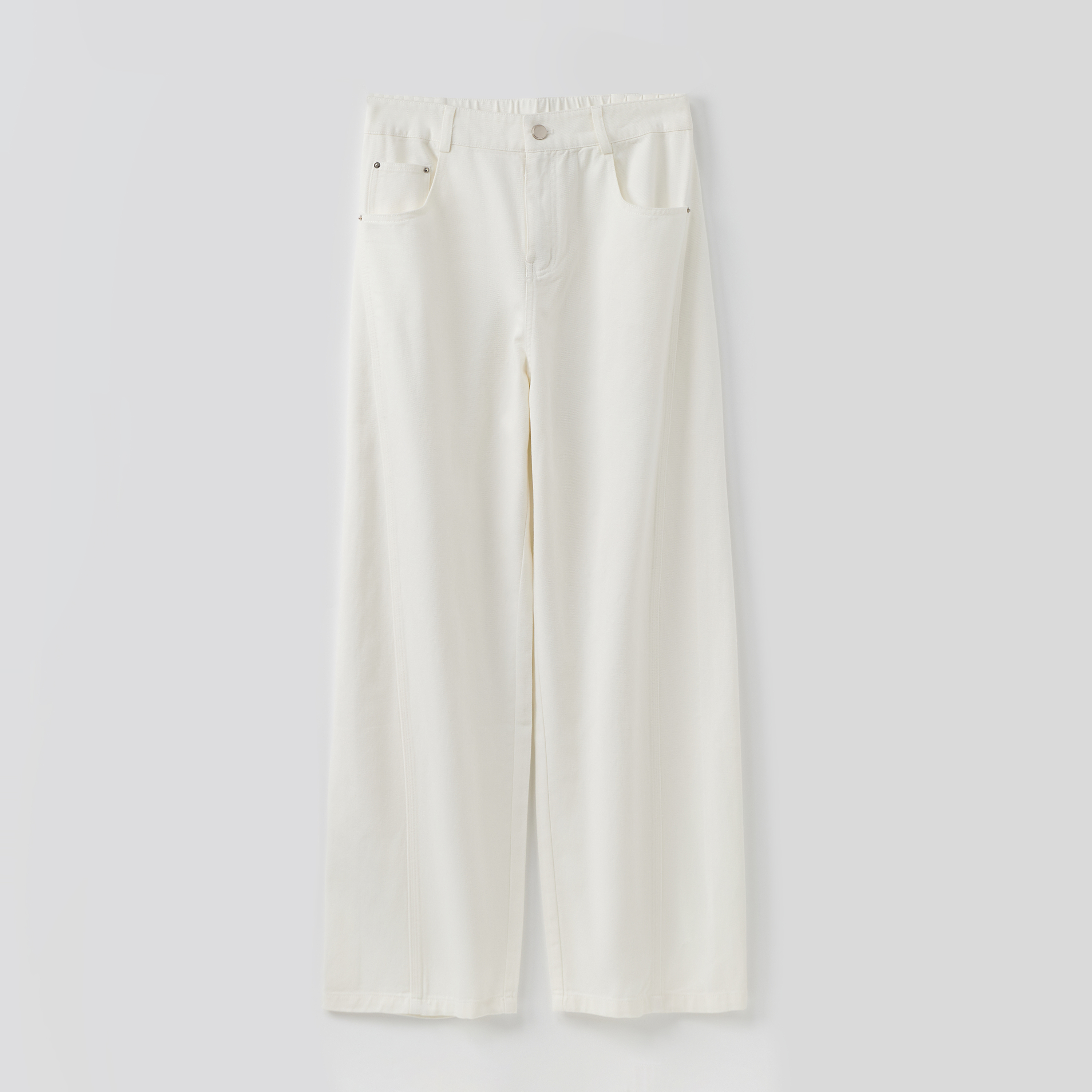 「高级感设计」弯刀阔腿牛仔裤女春夏季新款显瘦直筒侧袋长裤15-512