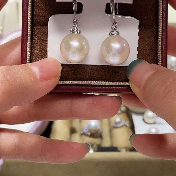 非金属12.5mm正圆冷清光耳环福利