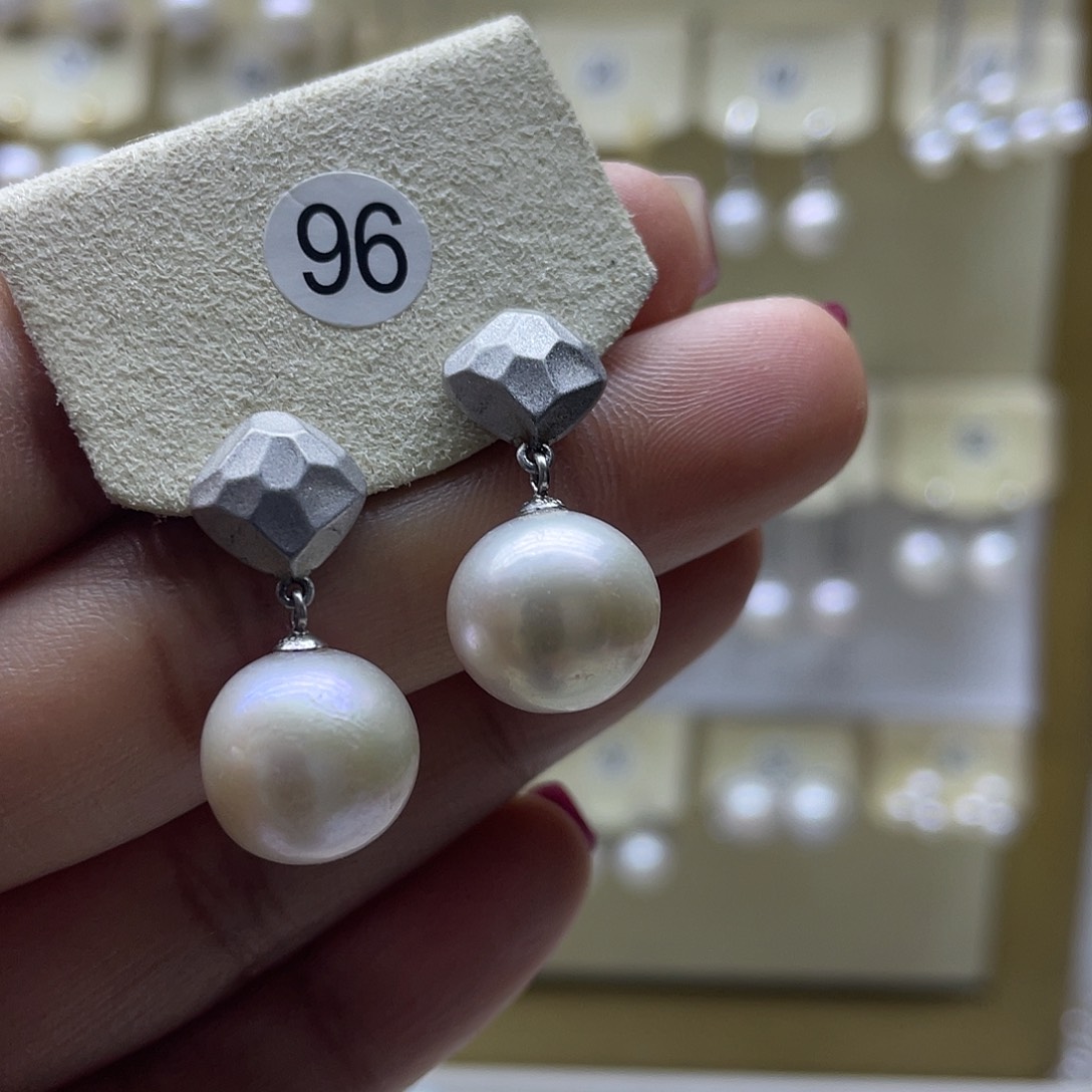 淡水珍珠耳饰银S925镶嵌