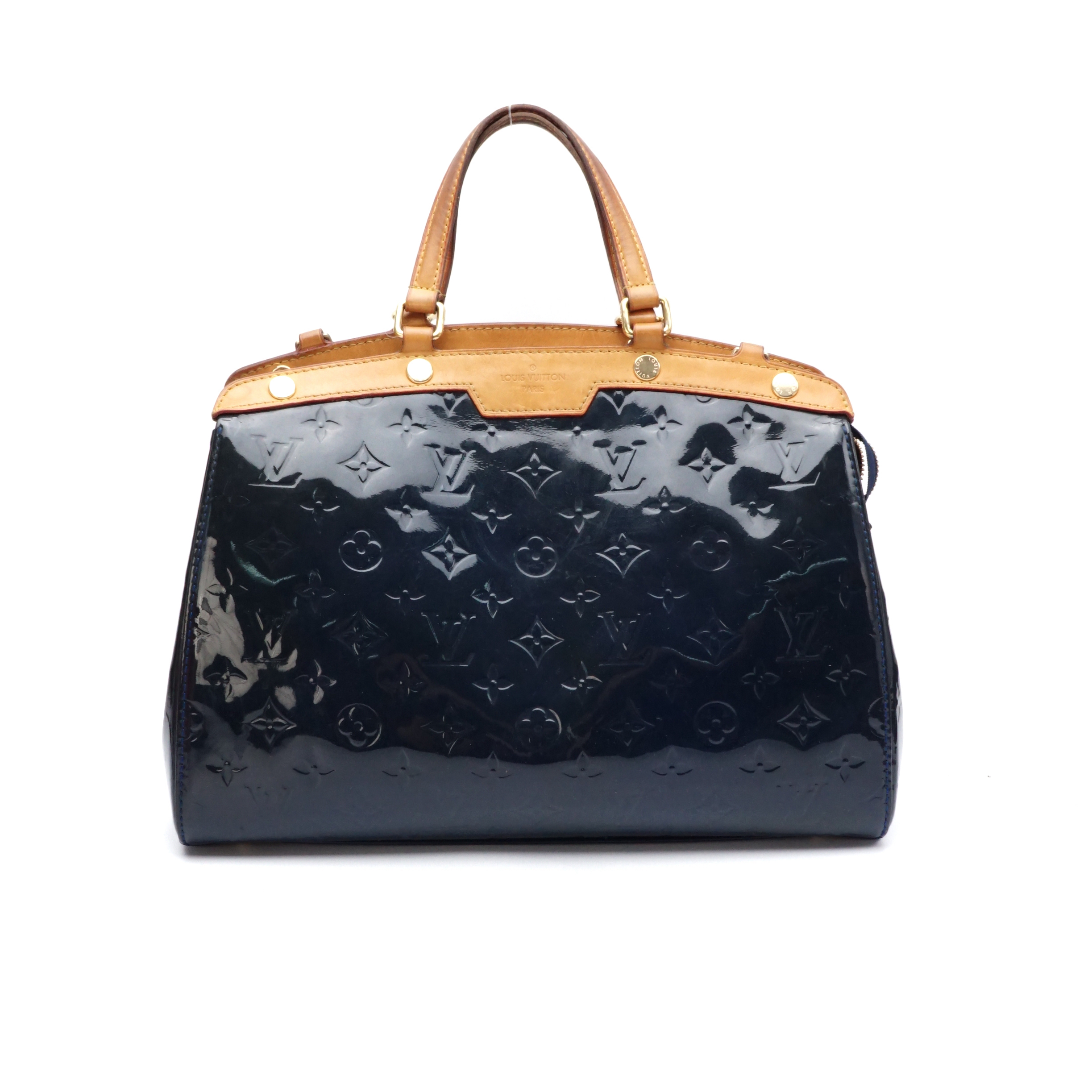 95新 LouisVuitton/路易威登 LV深蓝色漆皮医生包 1053