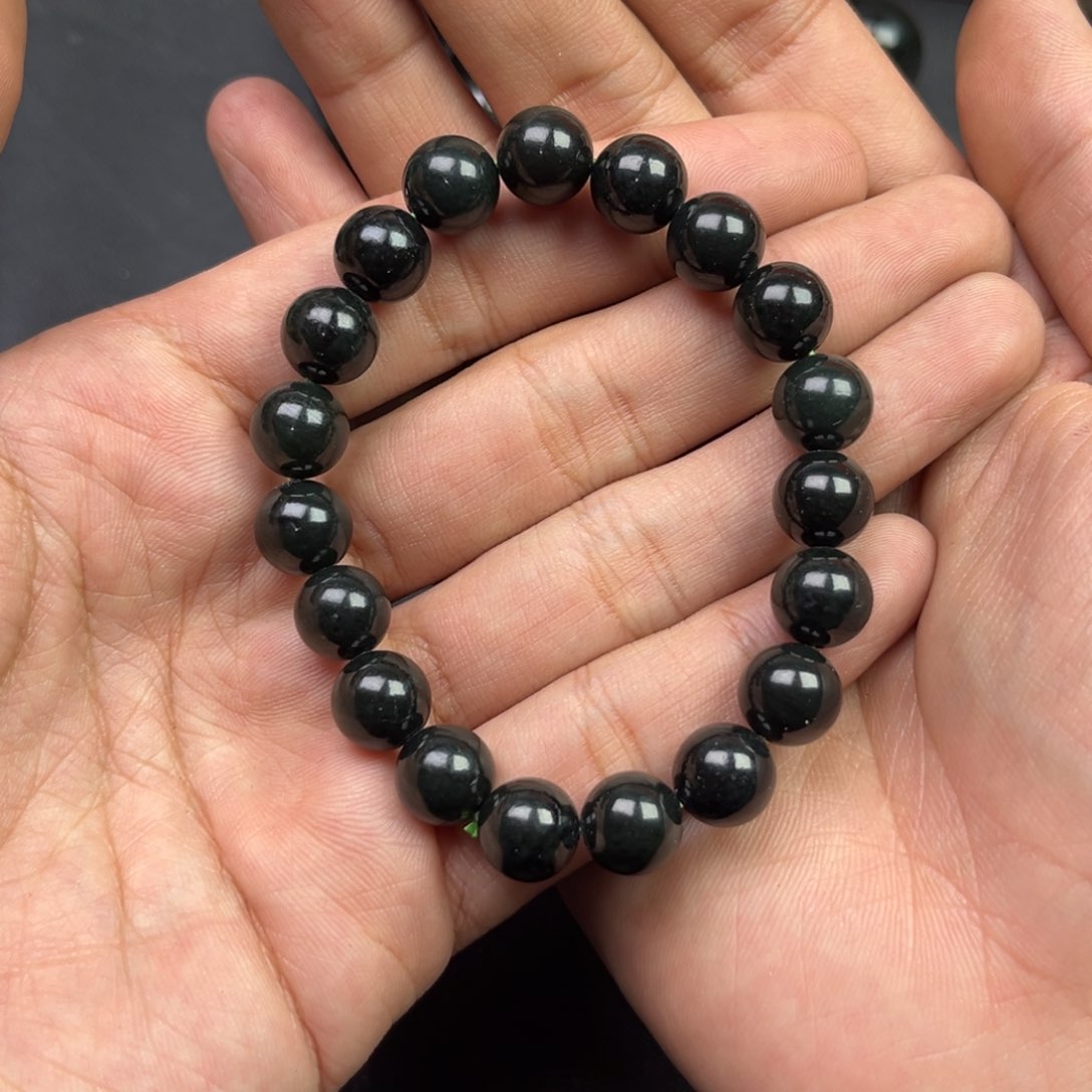 和田玉颈饰未镶嵌多样性钢板料新疆黑油青手串卡10