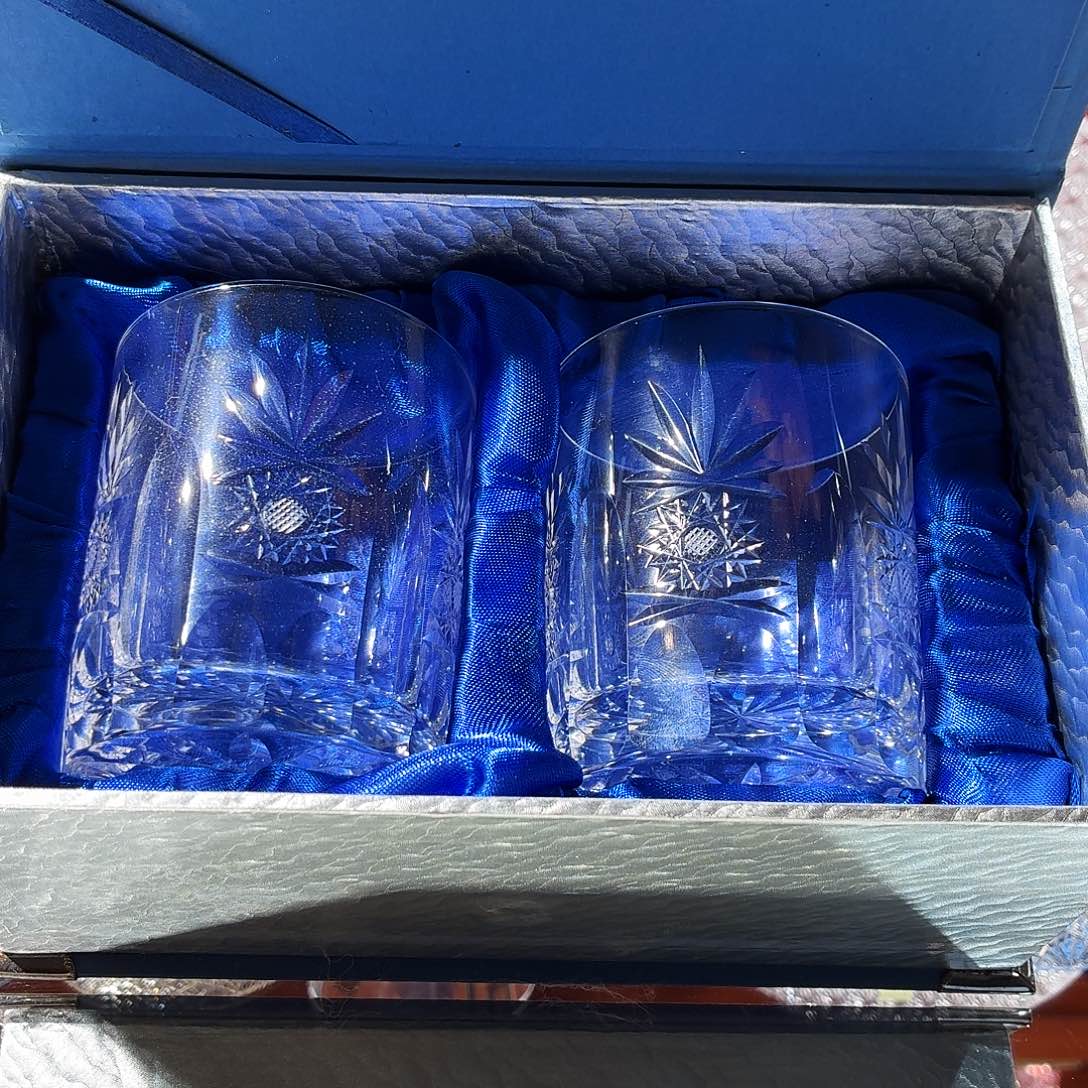 琉璃手工艺品进口威士忌酒杯