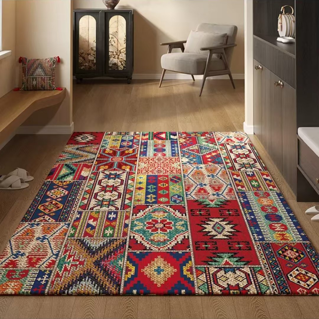 比利时绒民族风复古入户门垫地毯地垫家用客厅床边毯防滑耐脏脚垫商品图