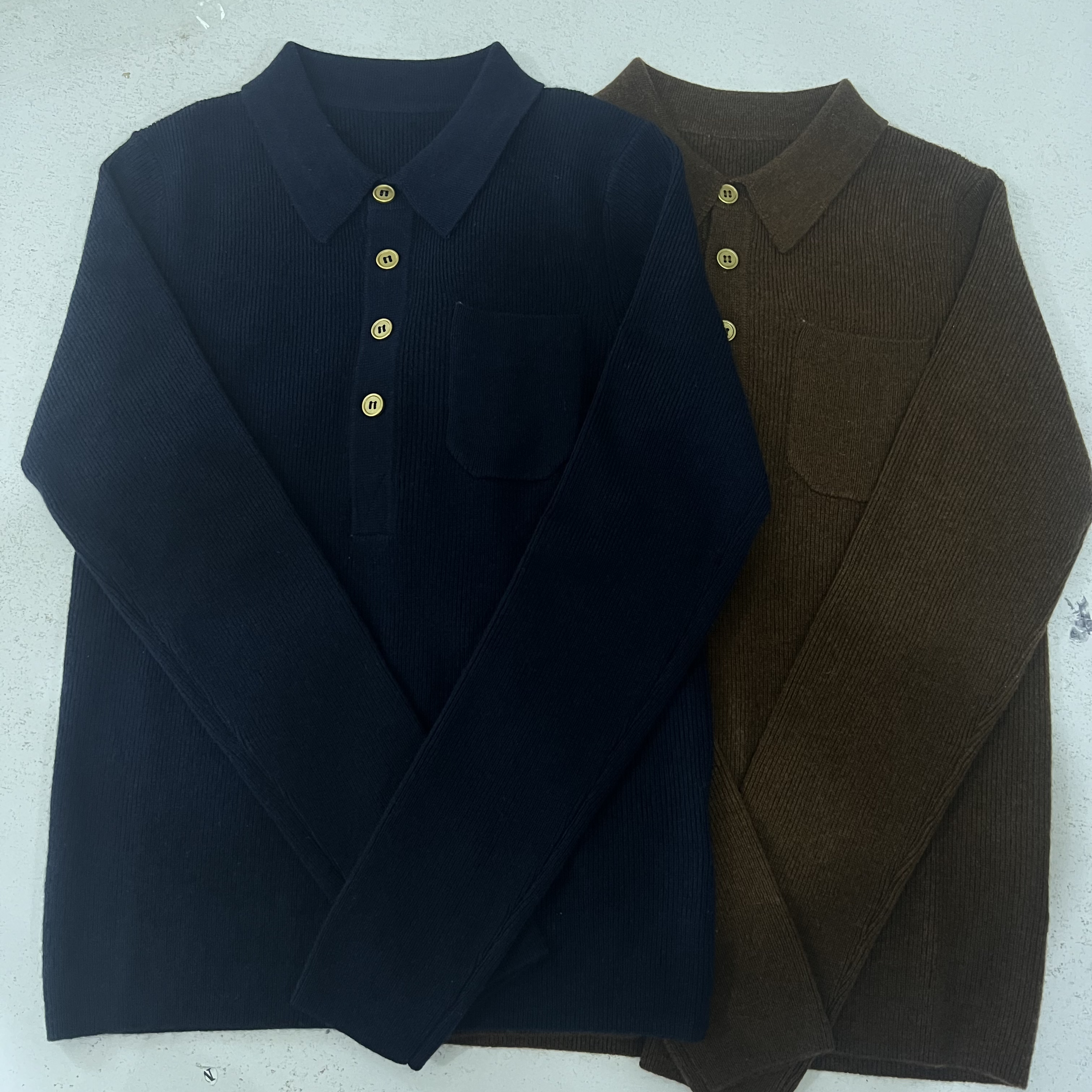 【牦牛绒-杨树林同款】女polo领长袖显瘦百搭套头内搭针织衫2534