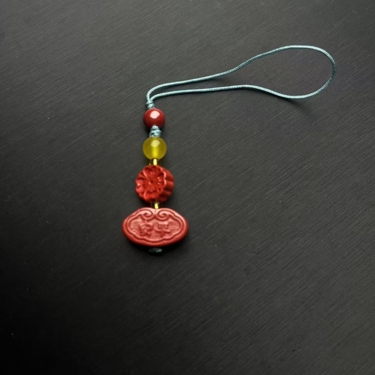 含辰砂工艺品ZBG1346辰砂平安挂坠(天然珠宝多样性发其一)