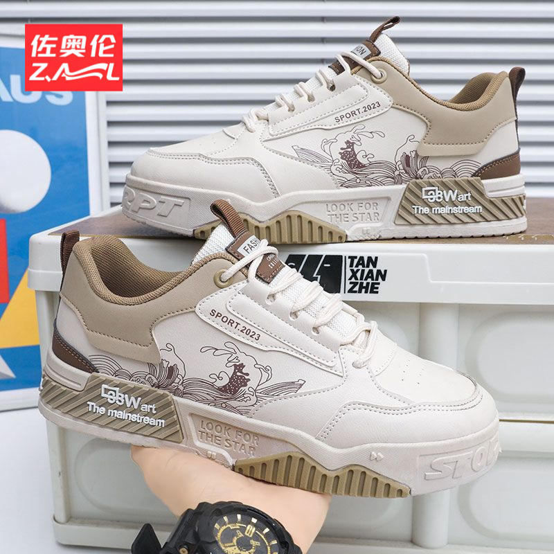 男鞋春秋2025新款小众厚底小白潮鞋夏季爆款莆田运动百搭休闲板鞋