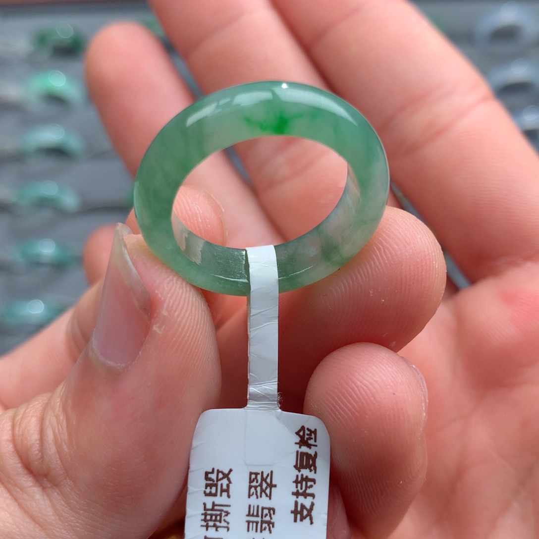 翡翠戒指未镶嵌天然17、18号