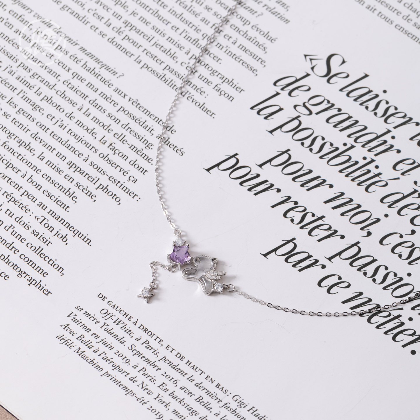 天然紫水晶星星小马项链锁骨链Z3523多样性发一