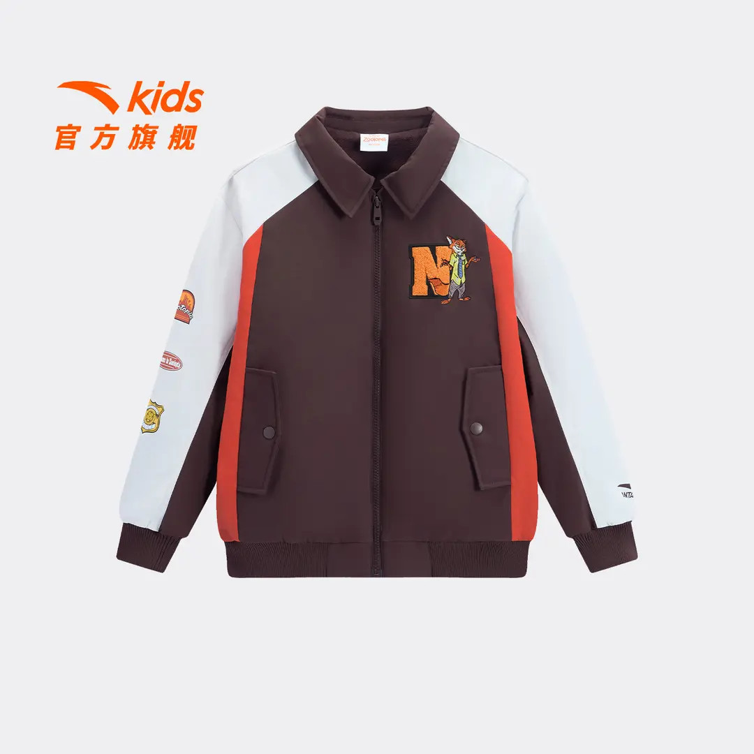 【疯狂动物城】安踏儿童男童卡通字母休闲舒适运动外套352618910S