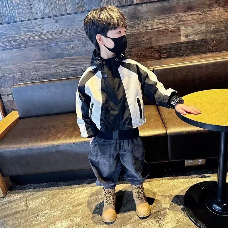 【现货】WT-014 休闲宽松潮版风衣外套 春秋新款中童外套