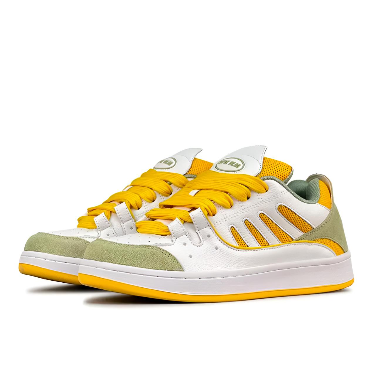 面包鞋黄绿色复古百搭板鞋男女潮鞋情侣低帮休闲鞋潮流白绿经典