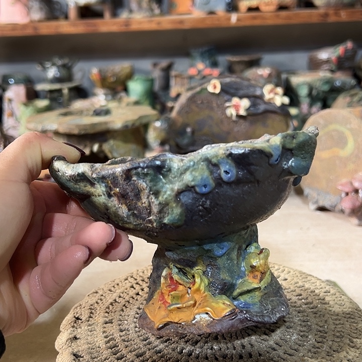 新店福利手工粗陶高温花盆