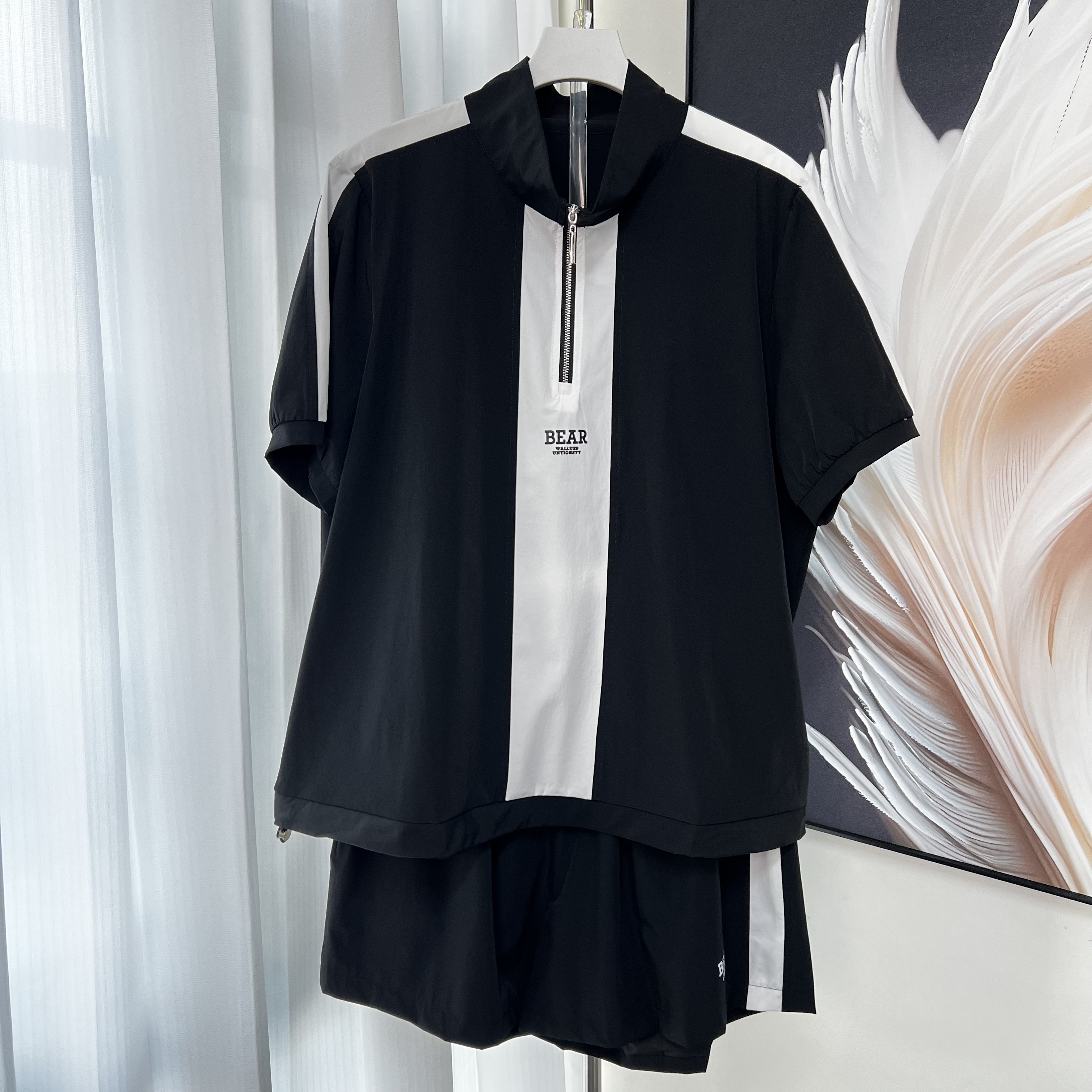 【妃儿红】高品质运动风夏季女士休闲套装-7738