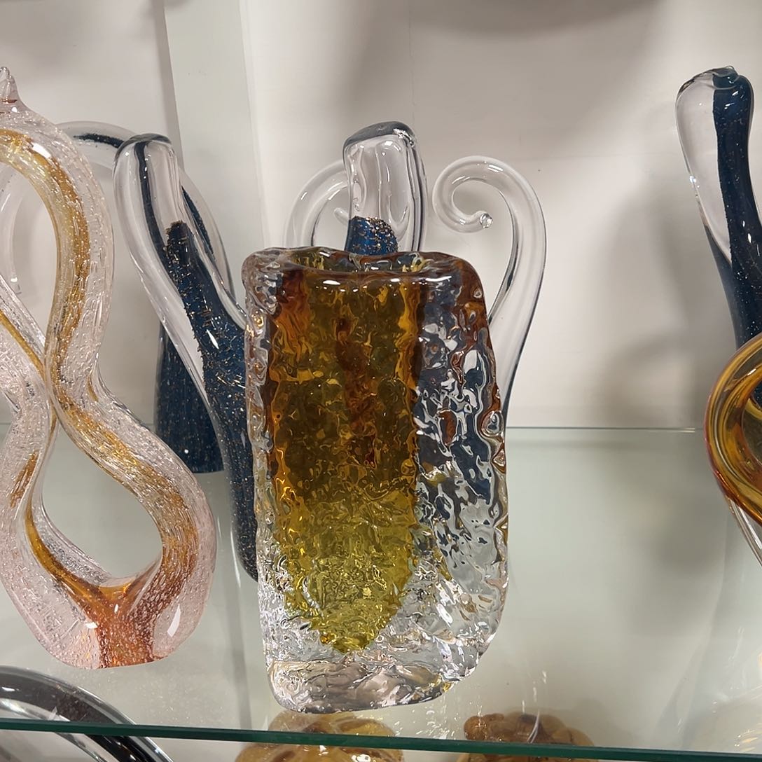 琉璃高25琥珀绿琉璃花器