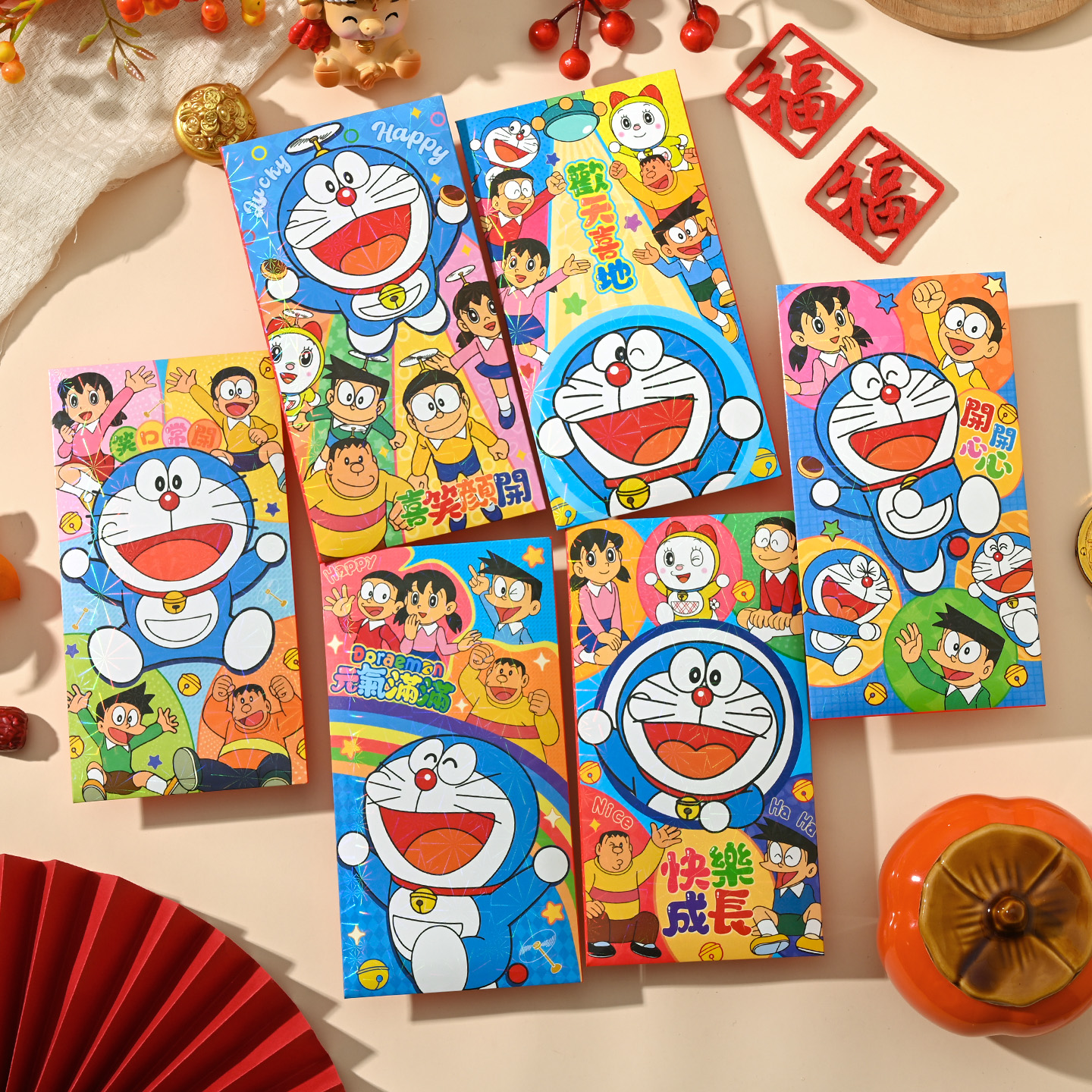 2026新款卡通新年可爱叮当猫红包春节创意炫彩春节通用压岁利是封