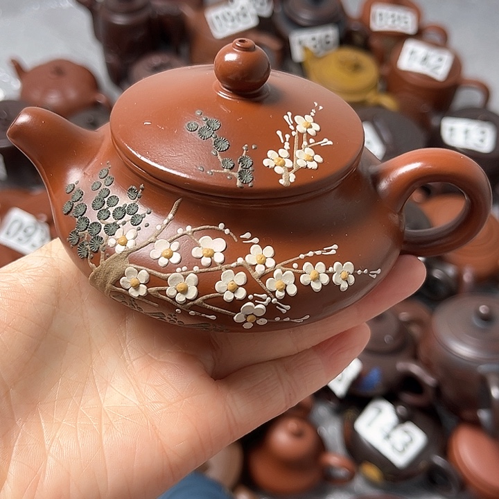 紫砂茶壶紫砂微瑕半手