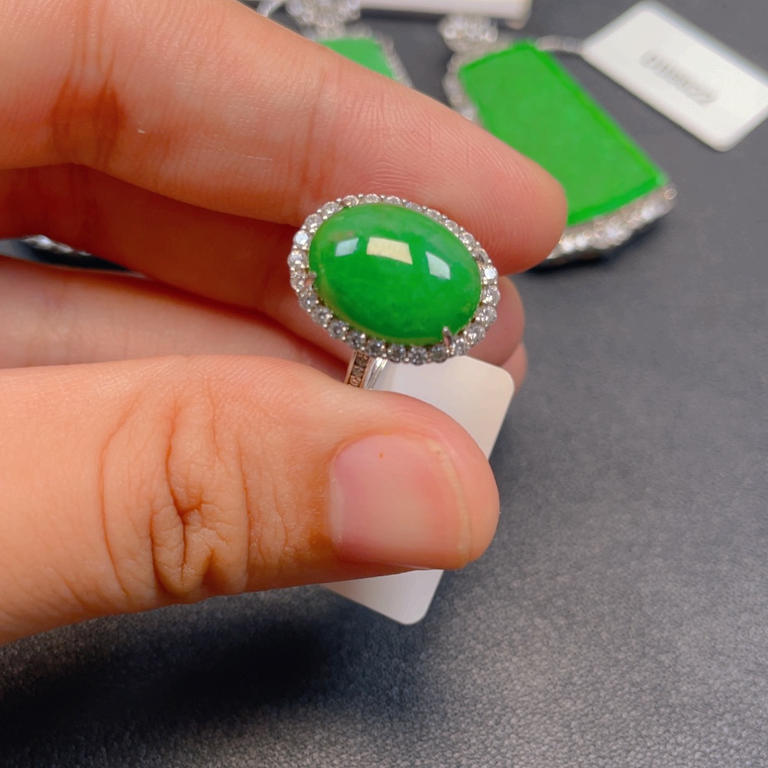 翡翠银S925镶嵌吊坠(不含链)