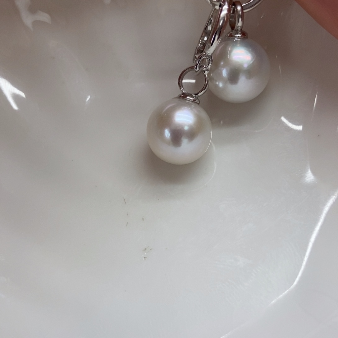 淡水珍珠耳饰银S925镶嵌