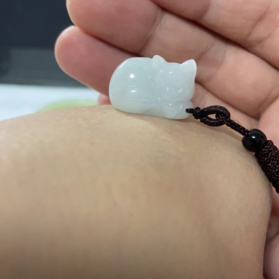翡翠未镶嵌颈饰小猫