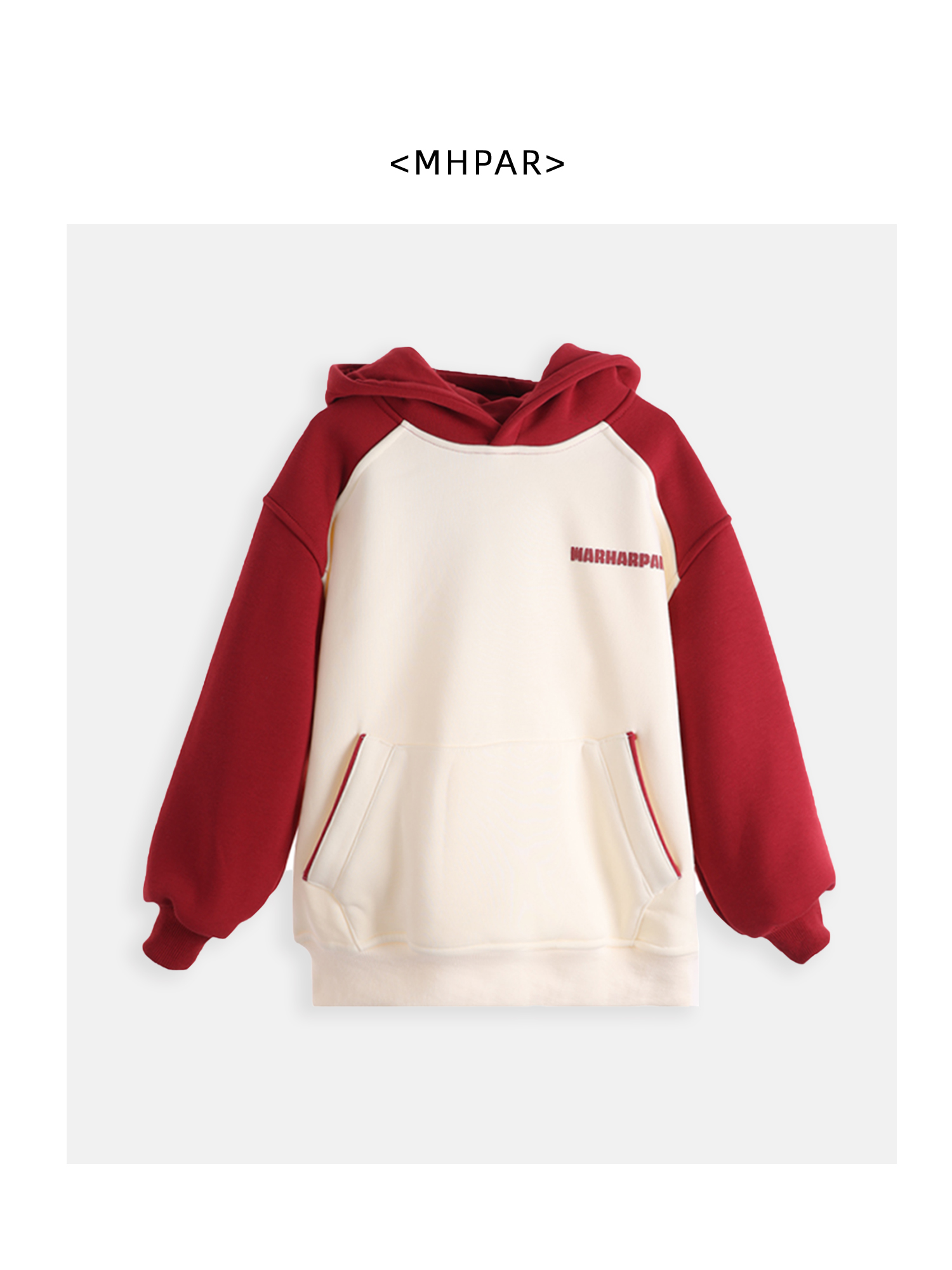 MHPAR麦哈派<杏红拼接加绒卫衣冬季>245620