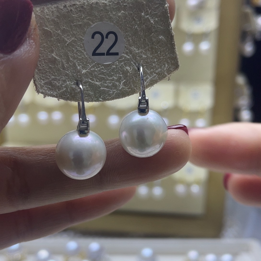 淡水珍珠耳饰银S925镶嵌