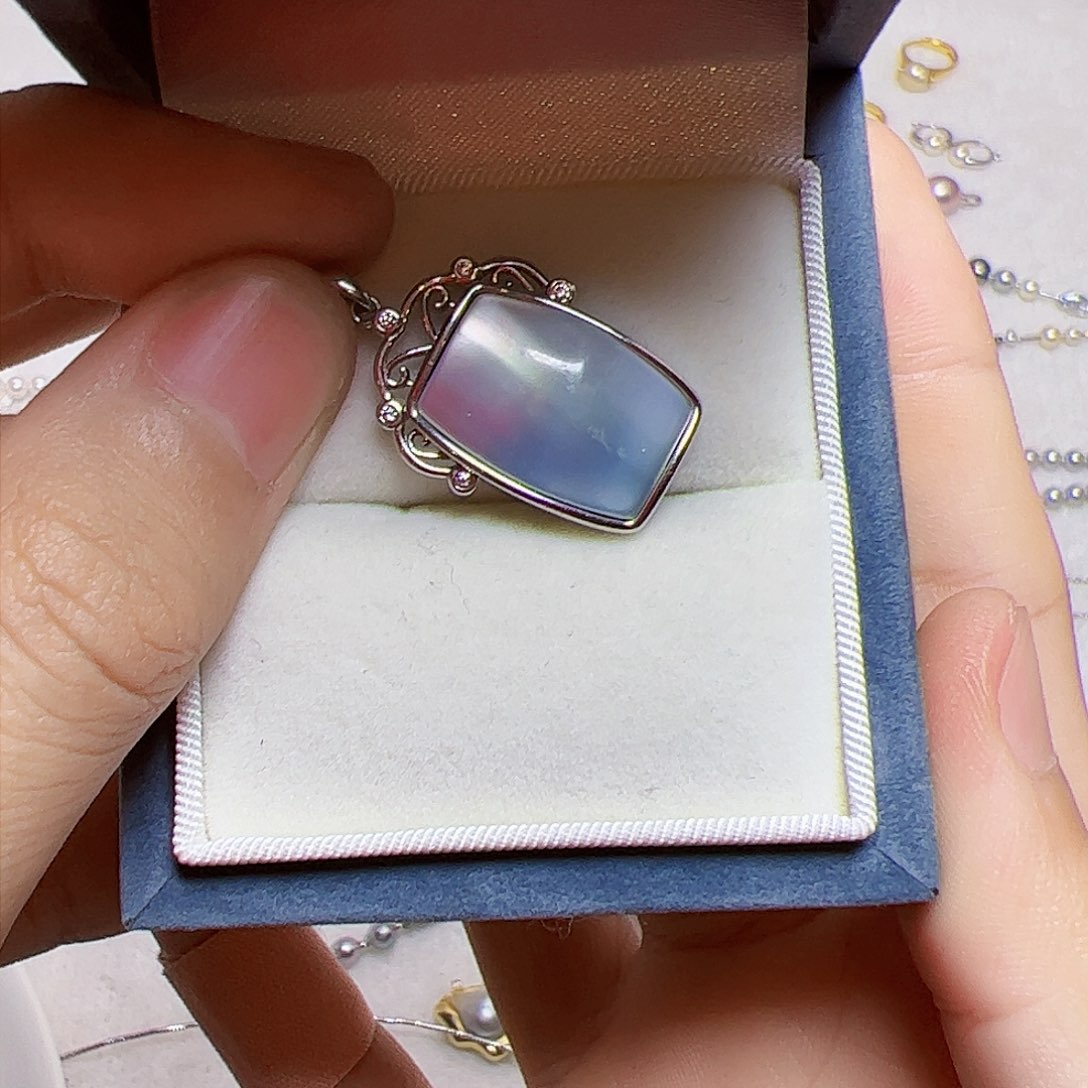 海水珍珠颈饰银S925镶嵌小*