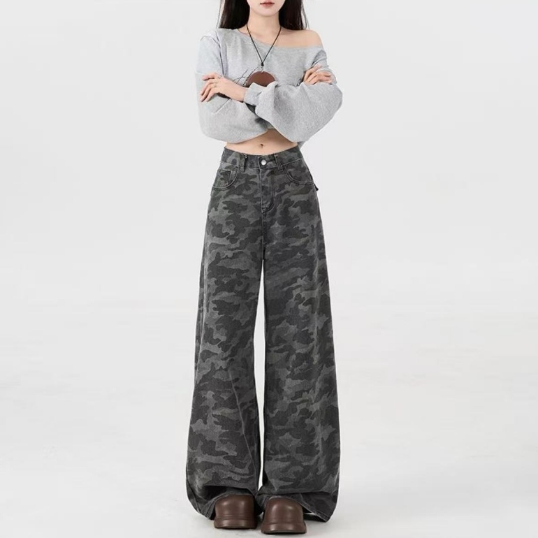 猪3-品退拉黑【孤品微瑕】春夏季牛仔裤工装裤喇叭裤阔腿裤弯刀