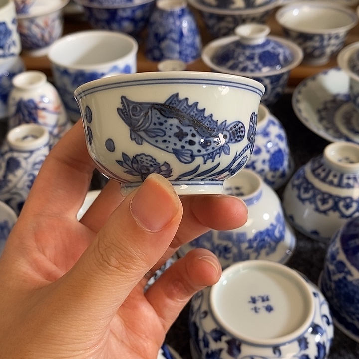 【柴窑福利一只】鱼藻杯