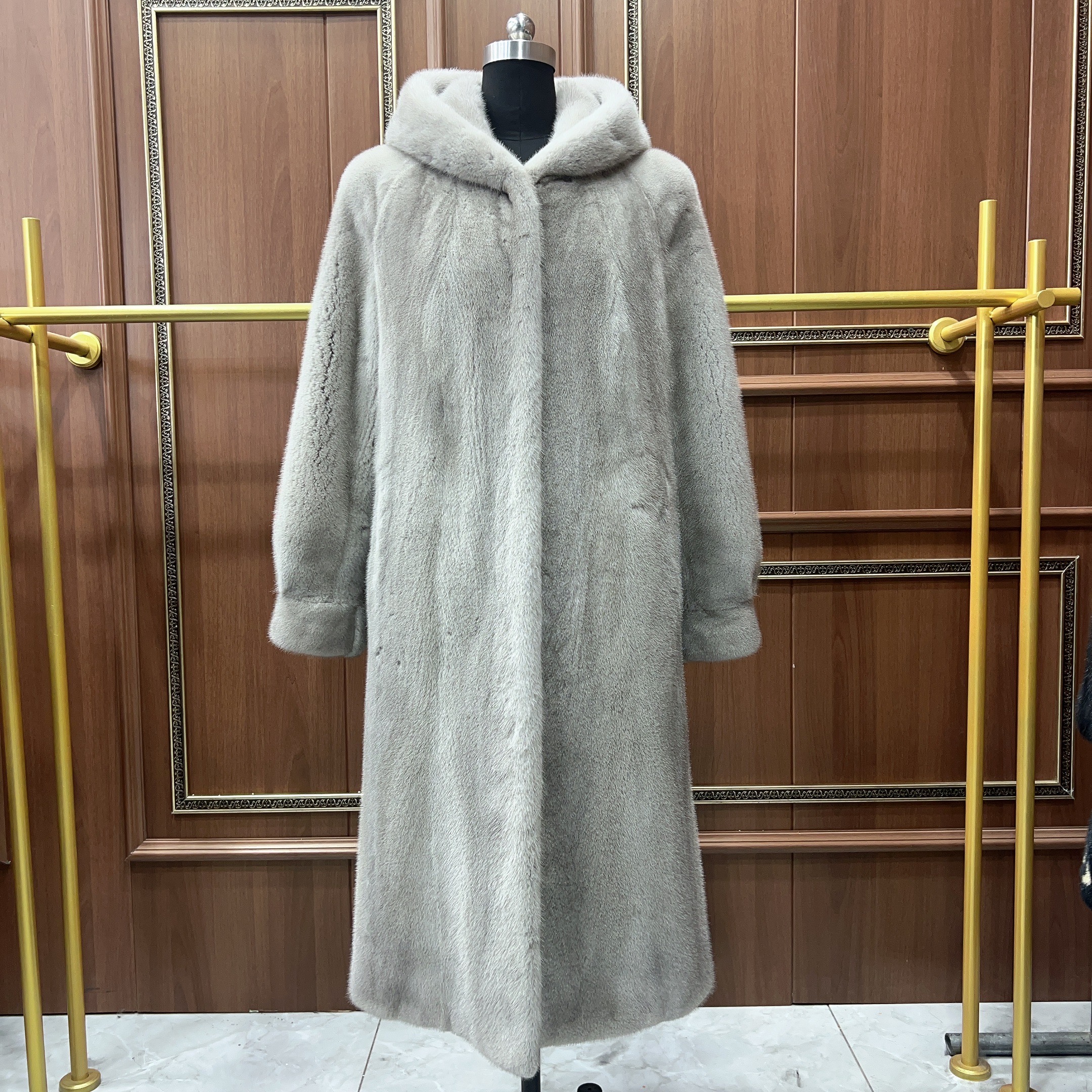 帝雪贵夫人12号貂皮大衣整貂火直板长款水貂衣服