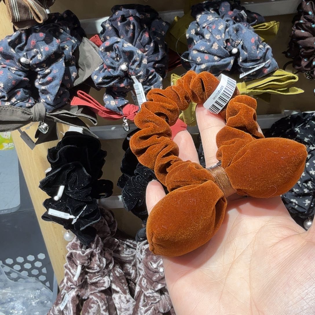 布艺非金属南瓜蝴蝶结发圈