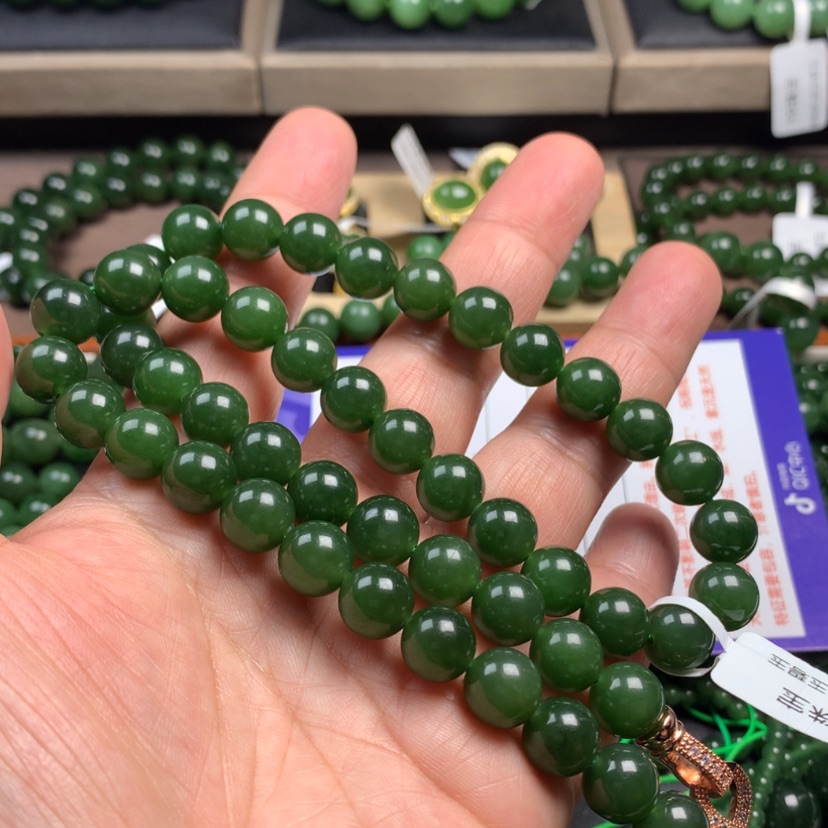 【闪购商品】和田玉（碧玉）颈饰未镶嵌尙*10m m