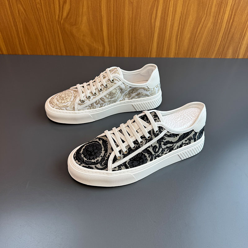 秋季新款男士印花百搭系带休闲男鞋休闲潮流鞋青年平底小白鞋耐磨